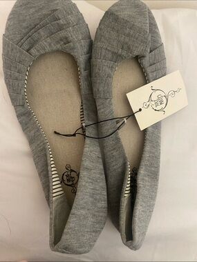 Gray Pleated Ballet Flats - Comfortable Slip-On Women's Shoes